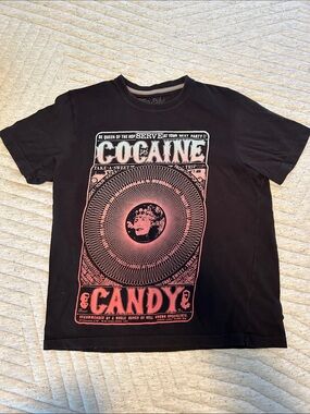 Marc Ecko Black Graphic Tee with Light Green Print